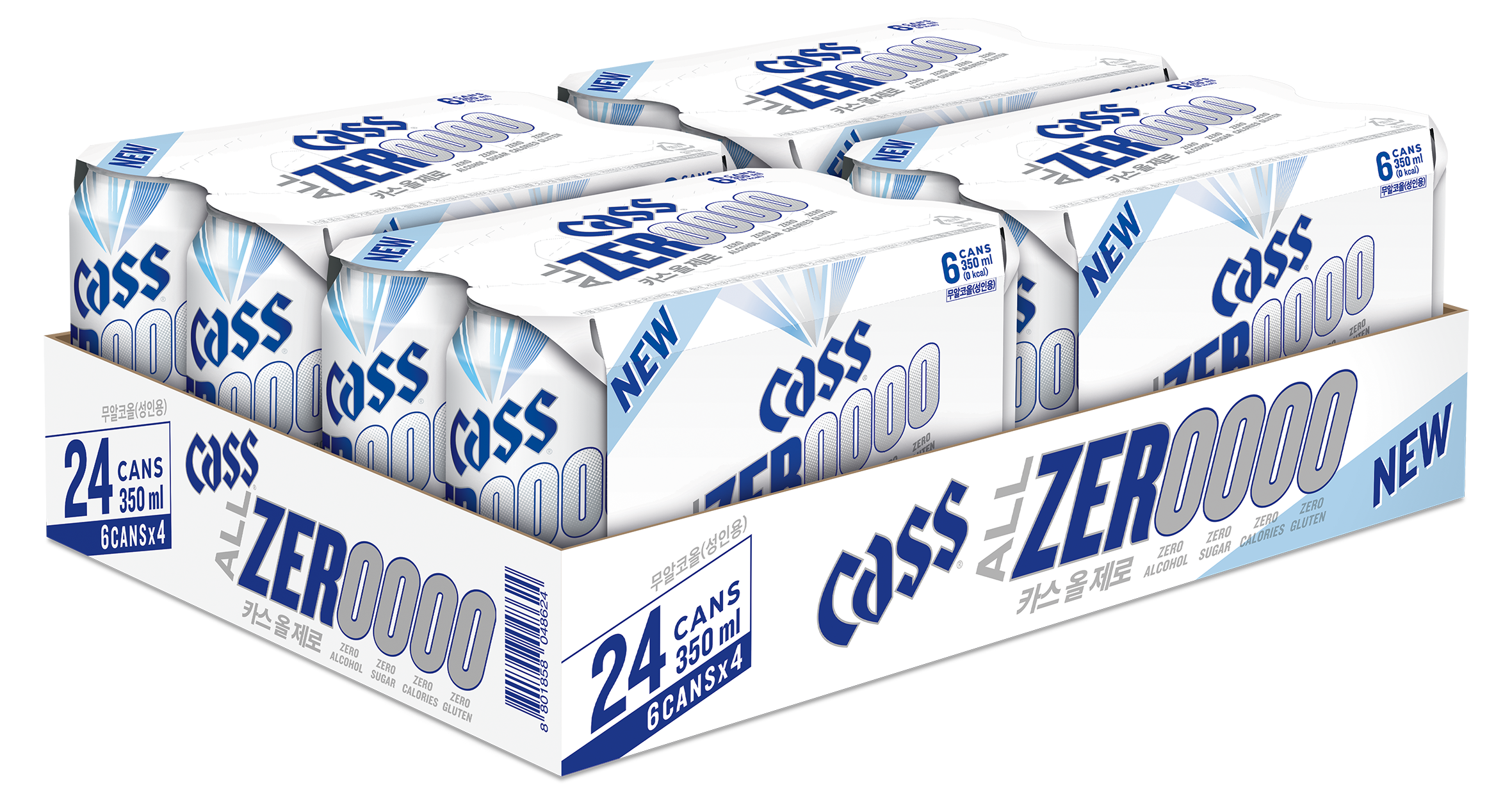 카스 올 제로 350ml 캔 · 대형매장용 6캔 묶음 대표 상품 이미지