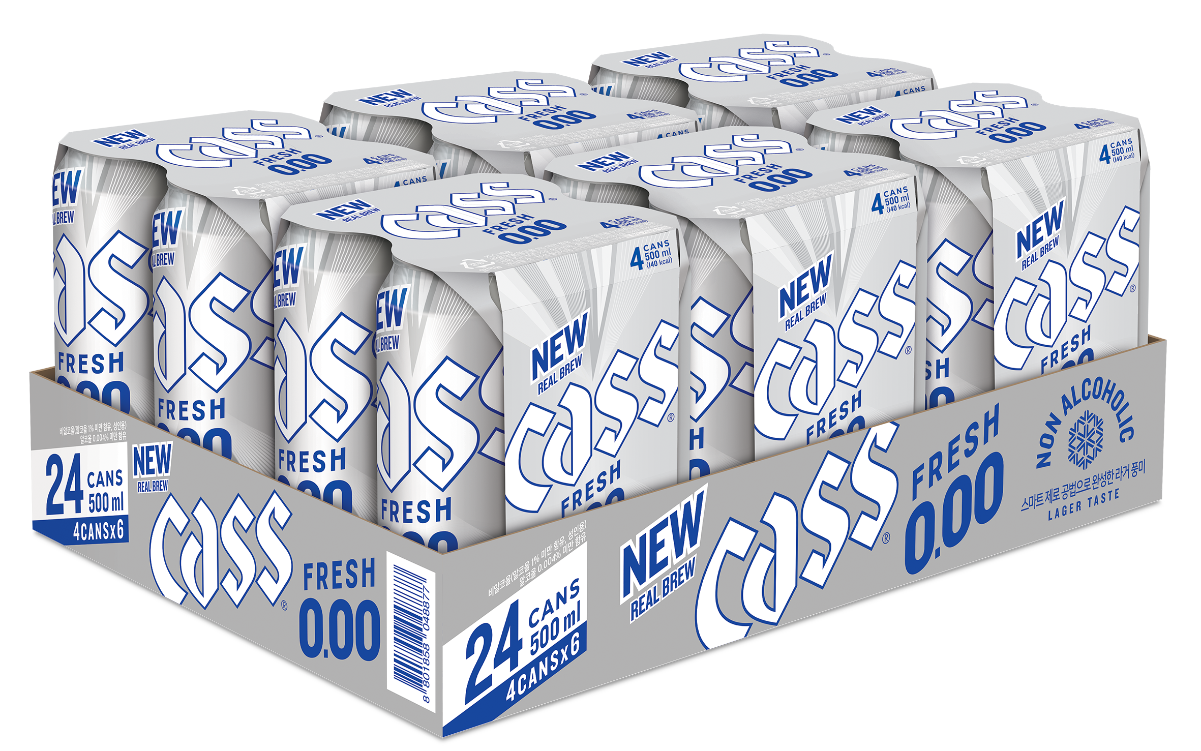 카스 제로 500ml 캔 · 대형매장용 4캔 묶음 대표 상품 이미지